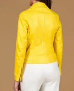 Shop The Women's Chiodo D Yellow Biker Leather Jacket