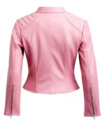 Shop The Women's Classic Pink Biker Leather Jacket