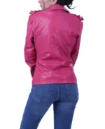 Shop The Women's Hot Pink Biker Leather Jacket