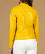 Shop The Women's Linda Yellow Nappa Moto Jacket