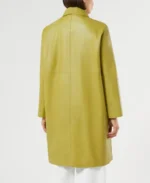 Women's Yellow Leather Duster Coat - Image 2