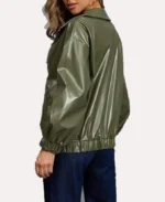 Shop The Women's Olive Oversized Leather Jacket