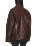 Shop The Women's Oversized Dark Brown Leather Jacket