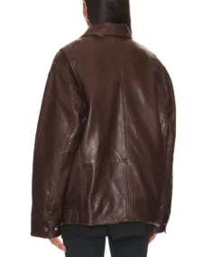 Shop The Women's Oversized Dark Brown Leather Jacket