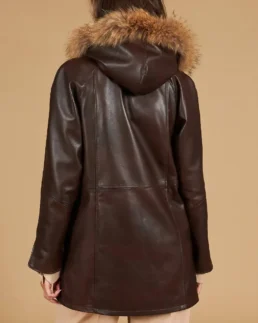 Shop The Women's Pamela Nappa Hooded Leather Coat
