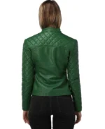 Shop The Women's Quilted Sleeves Bomber Leather Jacket