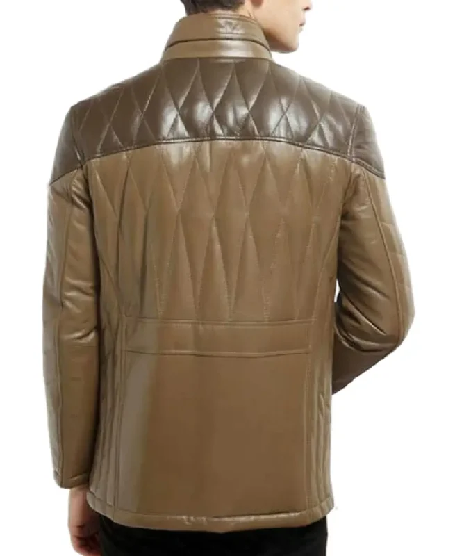 Shop the Men's Brown Puffer Leather Jacket
