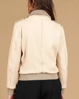 Shop the Women's Antea Wrinkled Leather Bomber Jacket
