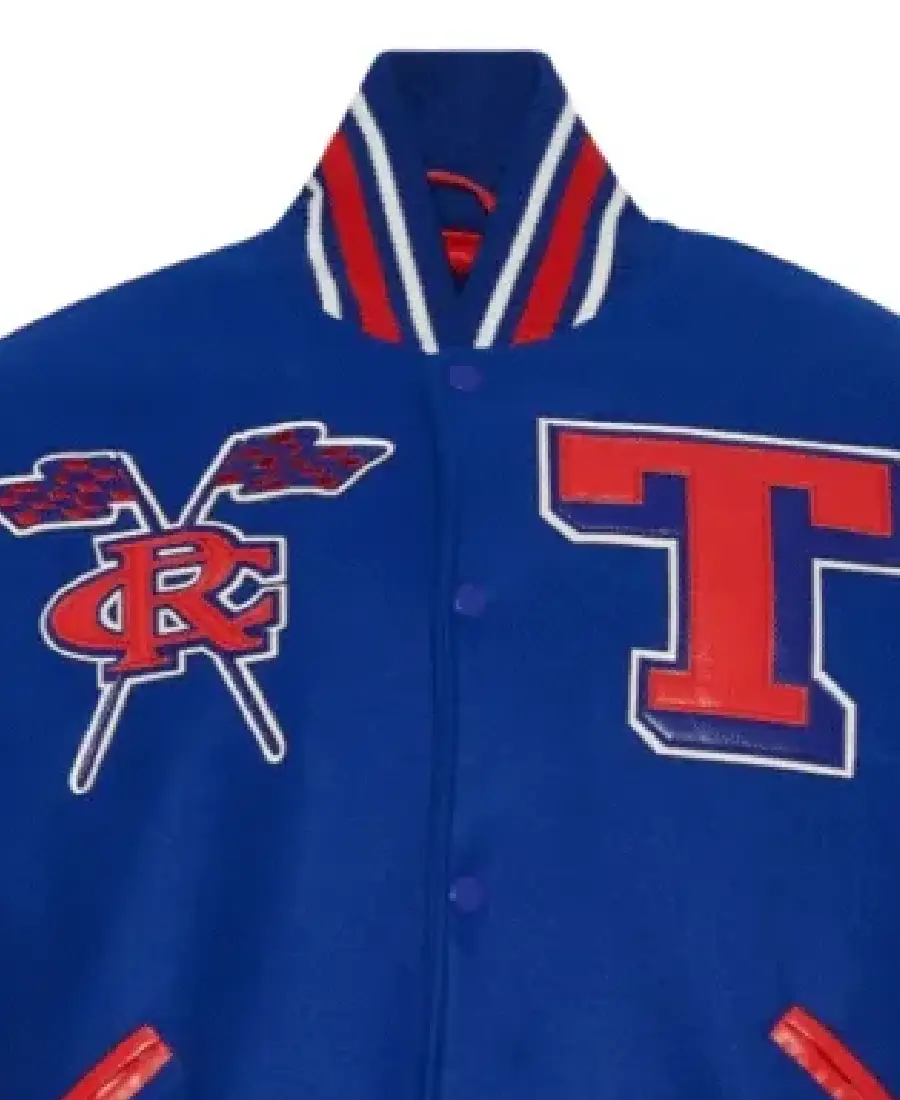 Tennessee State University Blue Varsity Jacket 3 Tennessee State University Blue Varsity Jacket Collar