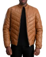 Travis Brown Leather Puffer Jacket