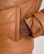 Travis Brown Leather Puffer Jacket - Image 4