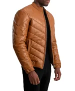 Travis Brown Leather Puffer Jacket - Image 3