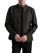 Tumbled Brown Leather Biker Jacket