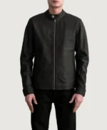 Tumbled Brown Leather Biker Jacket - Image 3