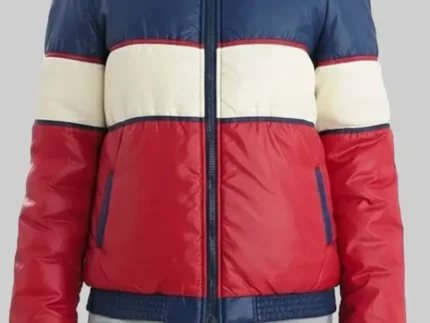 70S Vintage Block Color Puffer Jacket