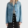 Women Blue Nappa leather Jacket