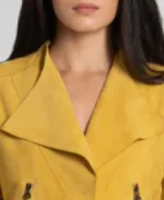 Women's Adrian Cropped Leather Jacket Collar