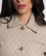 Women's Akila Quilted Leather Jacket Collar