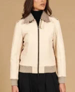 Women's Antea Wrinkled Leather Bomber Jacket