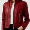 Women's Ava Red Leather Jacket