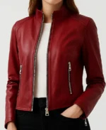 Women's Ava Red Leather Jacket