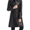 Women's Black Duster Leather Coat