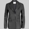 Women Paula Slim Fit Black Leather Blazer
