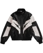 Women's Black and White Multi Leather Jacket