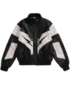 Women's Black and White Multi Leather Jacket