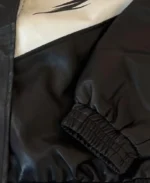 Women's Black and White Multi Leather Jacket Sleeves