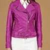 Women's Chiodo D Lilac Moto Leather Jacket