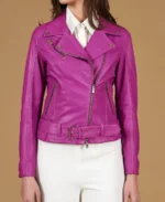 Women's Chiodo D Lilac Moto Leather Jacket