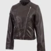 Women's Classic Brown Leather Jacket