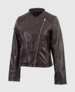 Women's Classic Brown Leather Jacket