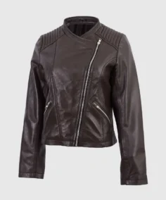 Women's Classic Brown Leather Jacket