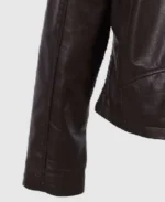 Women's Classic Brown Leather Jacket Sleeves