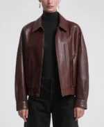 Women's Dalma Relaxed Leather Jacket - Image 7