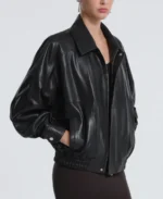 Women's Dalma Relaxed Leather Jacket - Image 3