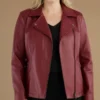 Women's Flores Oversize Biker Leather Jacket