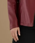 Women's Flores Oversize Biker Leather Jacket Sleeves