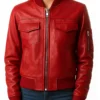 Women's Freya Red Leather Jacket