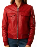 Women's Freya Red Leather Jacket