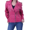Women's Hot Pink Biker Leather Jacket