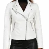 Womens Karim Trap Moto Leather Jacket - Trendy Leather Jackets
