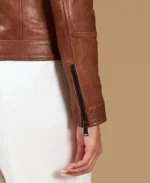 Women's Linda Biker Leather Jacket SLeeves