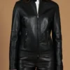 Women's Linda Nappa Biker Leather Jacket