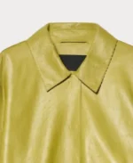 Women's Yellow Leather Duster Coat - Image 3