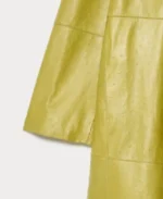 Women's Yellow Leather Duster Coat - Image 4