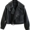 Women’s Oversized Lapel Style Leather jacket