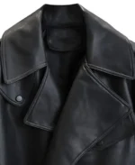 Women’s Oversized Lapel Style Leather jacket Collar